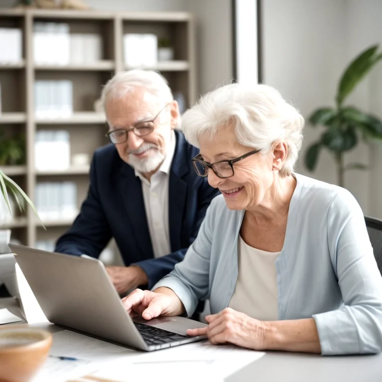 法的アドバイスを受ける高齢者